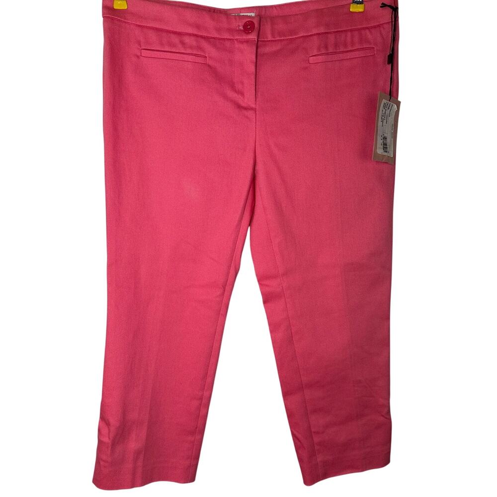NWT Miu Miu Pink Capris Pants US size 6 (EU size 42) Snap Hem, Style MP898
